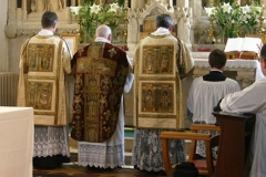 Father Antony as Deacon at a Solemn High Mass in Abergavenny